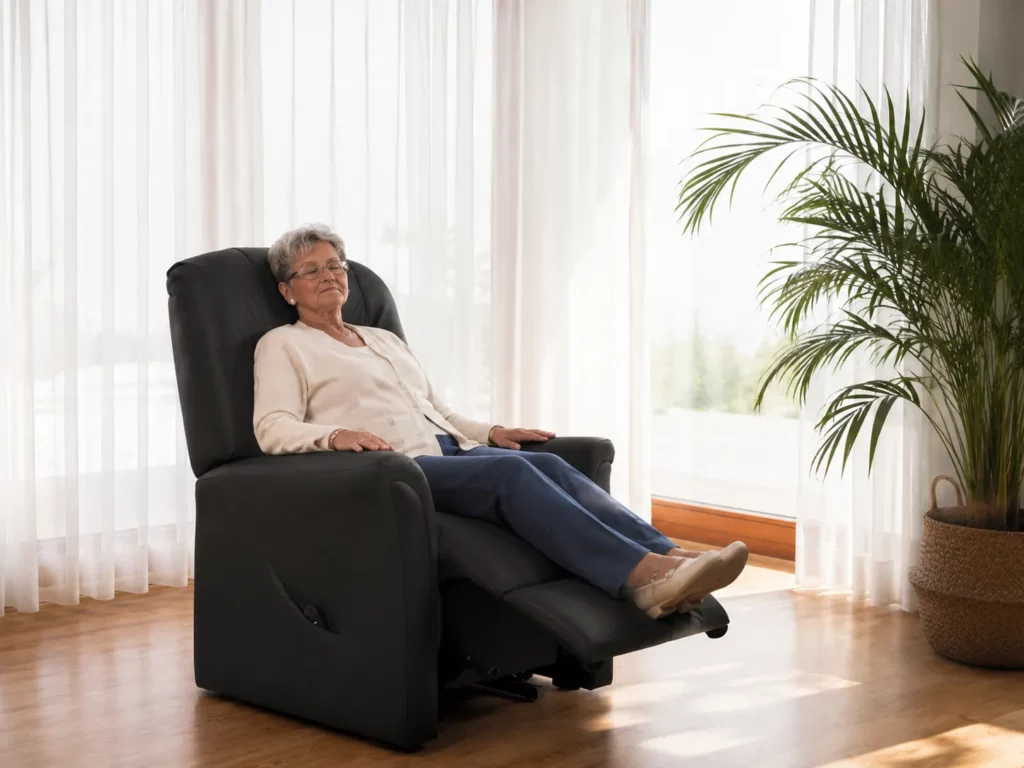 Fauteuil releveur électrique avec repose-jambes pour confort et aide au lever