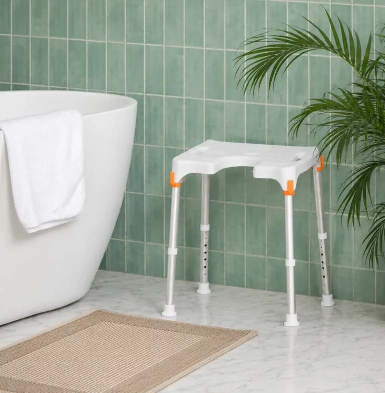 Tabouret de douche réglable pour confort et sécurité dans la salle de bain