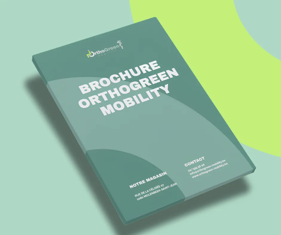 Brochure OrthoGreen Mobility présentant les produits et services orthopédiques à Bruxelles