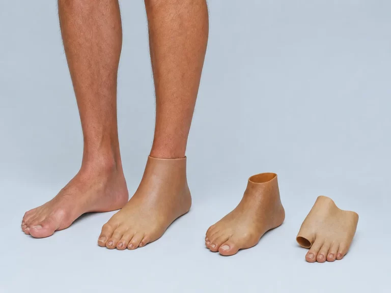 Trois modèles de prothèses partielles du pied sur mesure